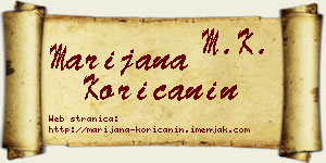 Marijana Korićanin vizit kartica